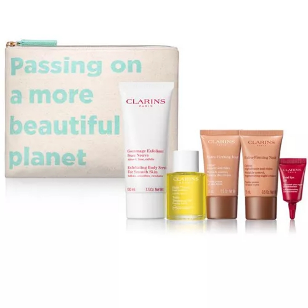 New Clarins 6 Piece Skincare Discovery Travel Vacation Luxe Beauty Set